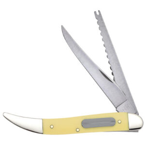 Smooth Yellow Synthetic Fishing Knife 320094F SS