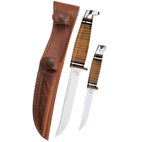 Leather Hunter Two Knife Hunting Set with Leather Sheath - Image 4
