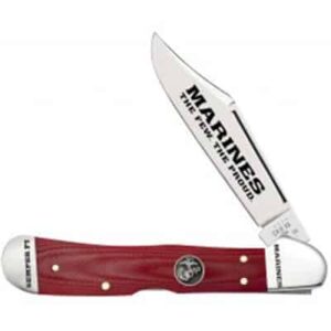 USMC Red G-10 Smooth CopperLock 101549L SS