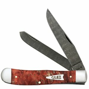 Autumn Maple Burl Wood Damascus CV Trapper