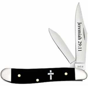 Religious Sayings – Embellished Smooth Black Synthetic Peanut – Jeremiah 29:11