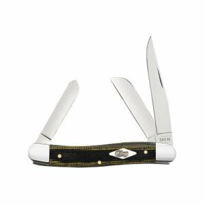 Smooth Black/Green/Natural Canvas Micarta
