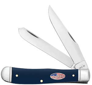 Smooth Navy Blue Synthetic Trapper Stars and Stripes Shield