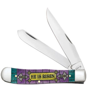 Smooth Natural Bone Trapper (6254 SS) with Color Washed Cross