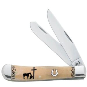 Smooth Natural Bone Kneeling Cowboy Trapper 6254 SS