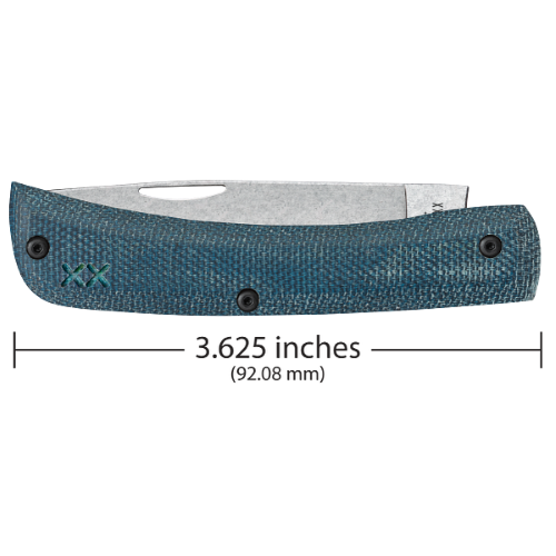 Blue Denim Canvas Laminate W/White G-10 Sm XR Sod Buster Jr XR10137 - Image 2