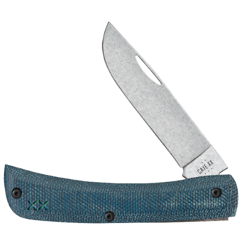 Blue Denim Canvas Laminate W/White G-10 Sm XR Sod Buster Jr XR10137