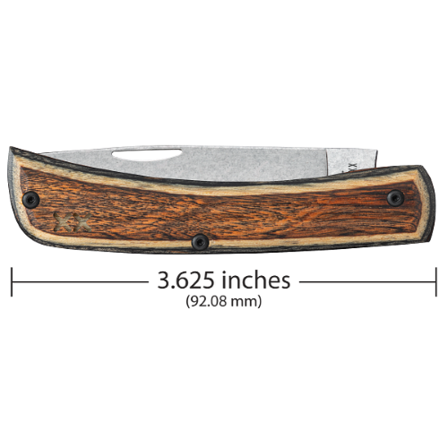 Brown/Black Dymalux Wood Smooth XR Sod Buster Jr XR7137 S35VN - Image 2