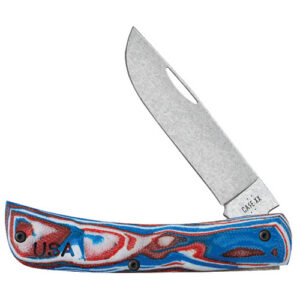 Red/White/Blue Burl G-10 Smooth Sod Buster Jr XR10137C S35VN Clip