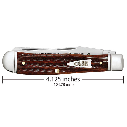 Pocket Worn Mahogany Bone w-Fluted Bolsters Trapper 6254 SS - Image 2