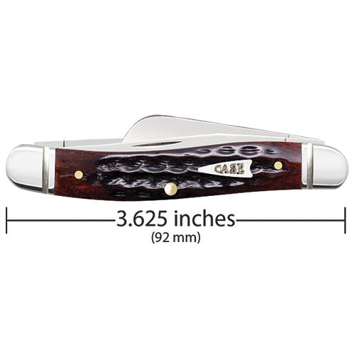 Pocket Worn Mahogany Bone w-Fluted Bolsters Med. Stockman 6318 SS - Image 2