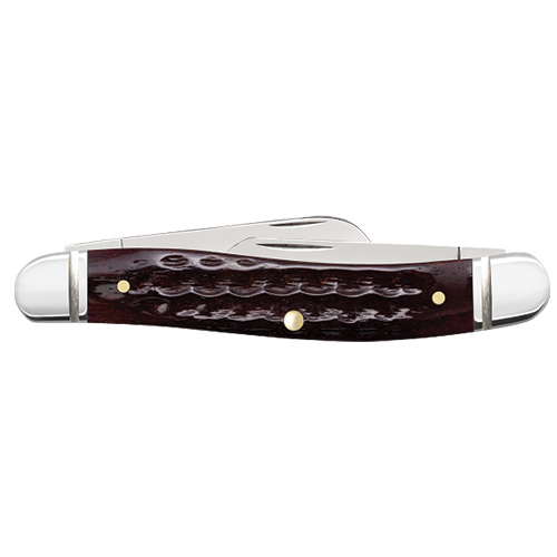 Pocket Worn Mahogany Bone w-Fluted Bolsters Med. Stockman 6318 SS - Image 3