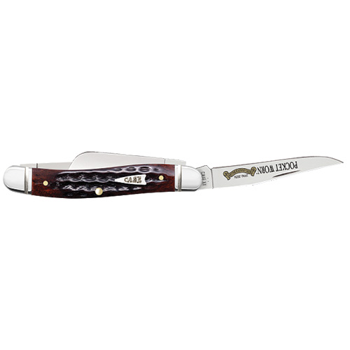 Pocket Worn Mahogany Bone w-Fluted Bolsters Med. Stockman 6318 SS - Image 4